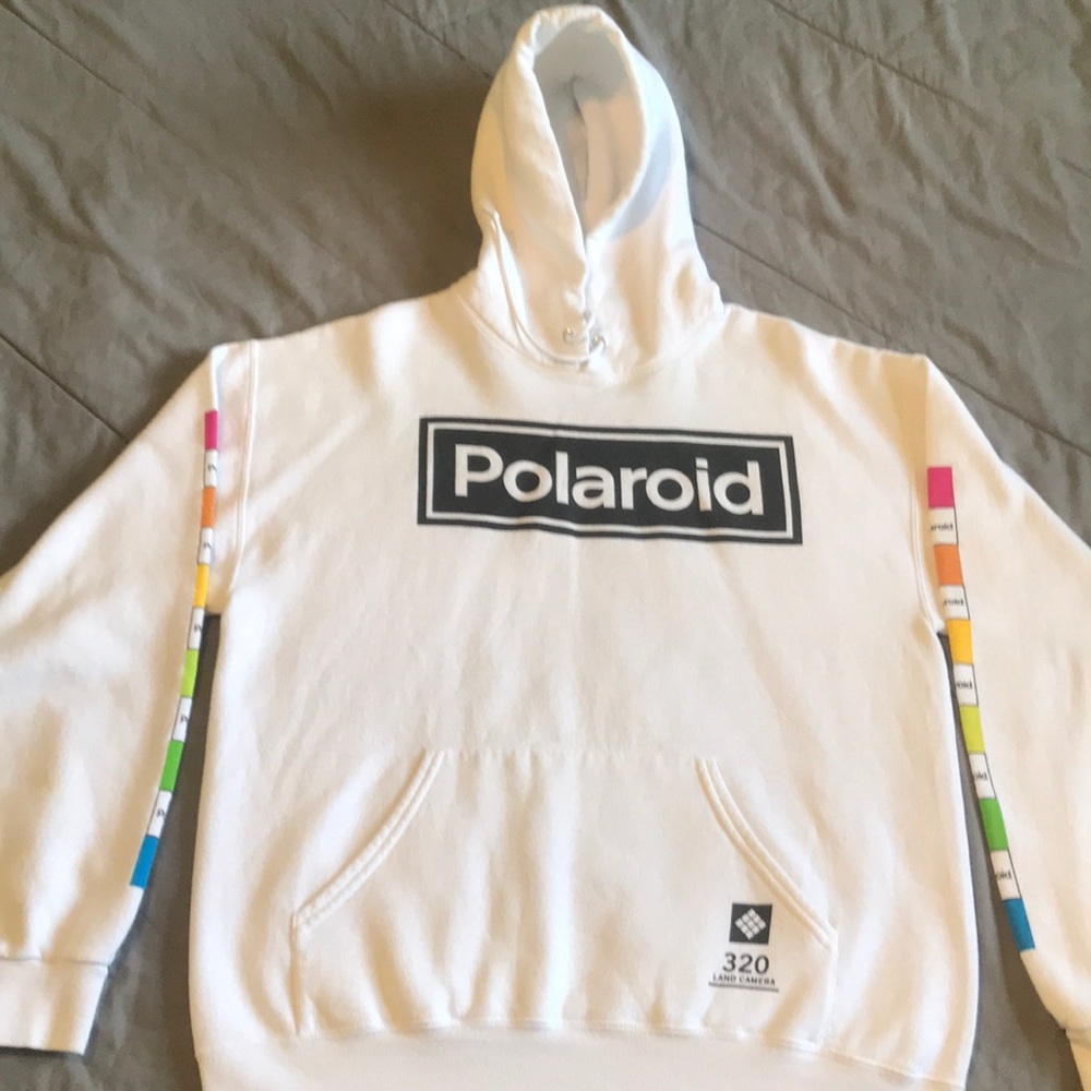 White Polaroid hoodie